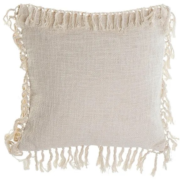 Perna Boho din bumbac crem 45x45 cm