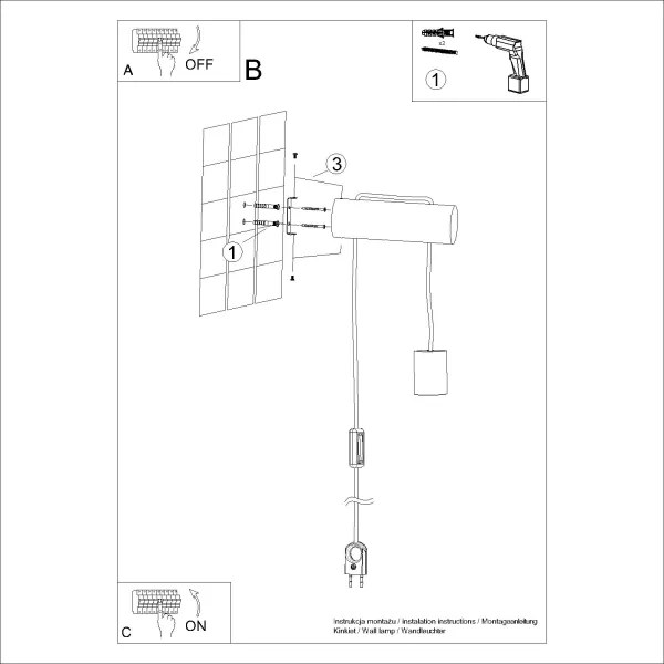 Lampă de perete Sollux SL.1644 NIMBI 1xE27/15W/230V fag