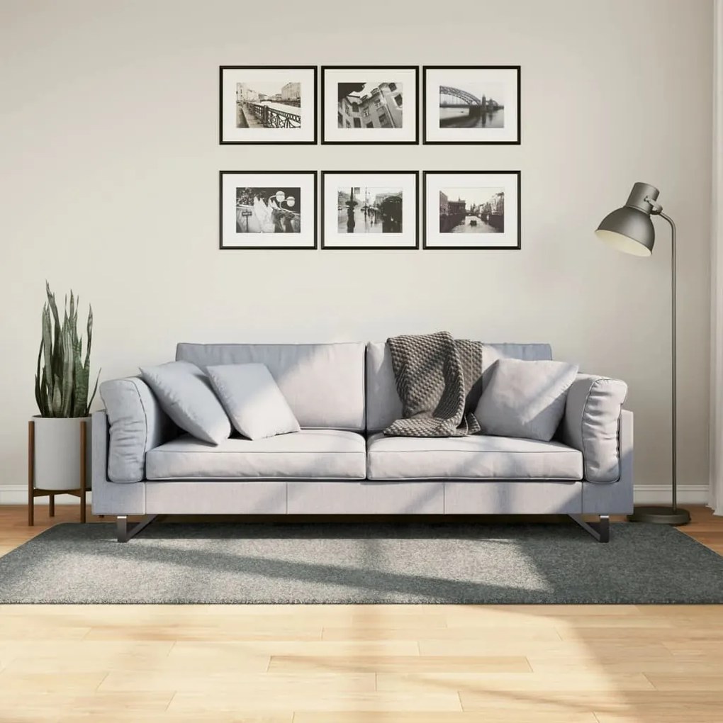 vidaXL Covor pufos &quot;PAMPLONA&quot; cu fire înalte, verde modern, 100x200 cm