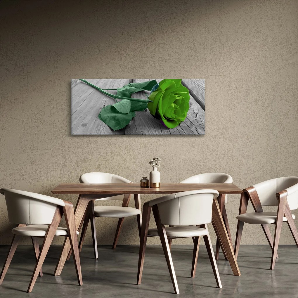 Tablou - Trandafir verde (120x50 cm)