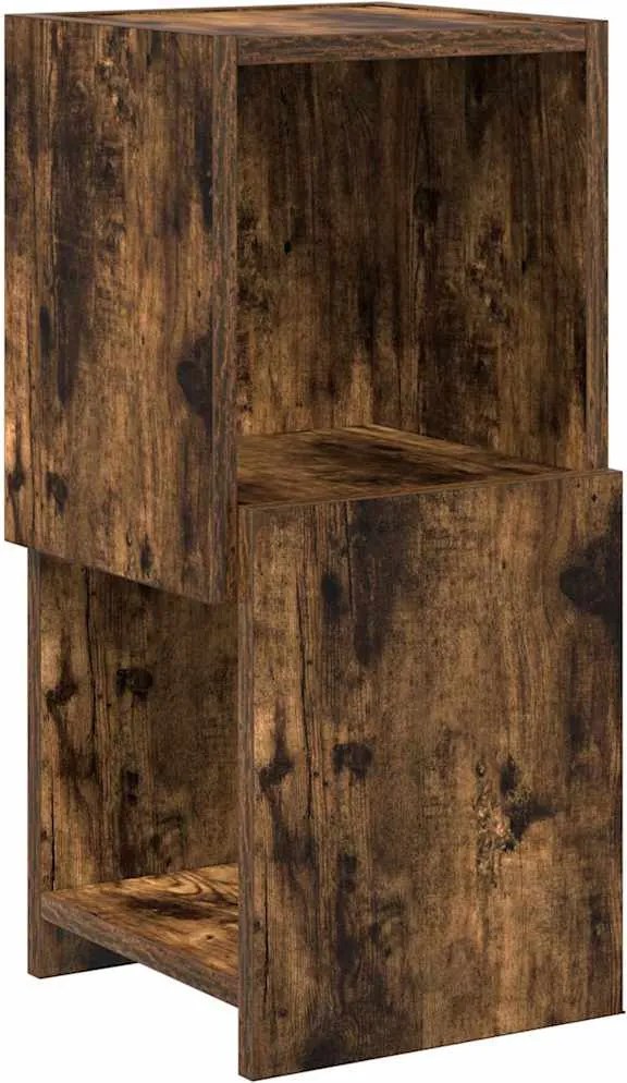 vidaXL Dulap de colț Stejar fumuriu 25,5x25x55cm Lemn compozit
