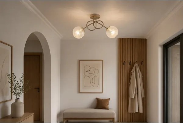 Brilagi - Lustră aplicată STELLA 2xE27/60W/230V bej/auriu