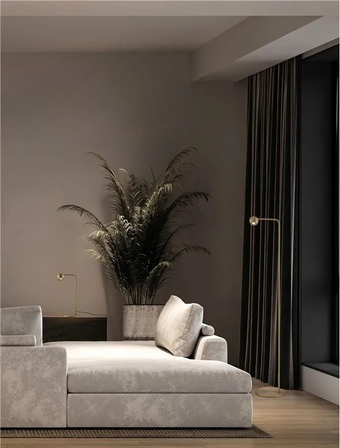 Lampa de podea cu spot LED SFERA aurie