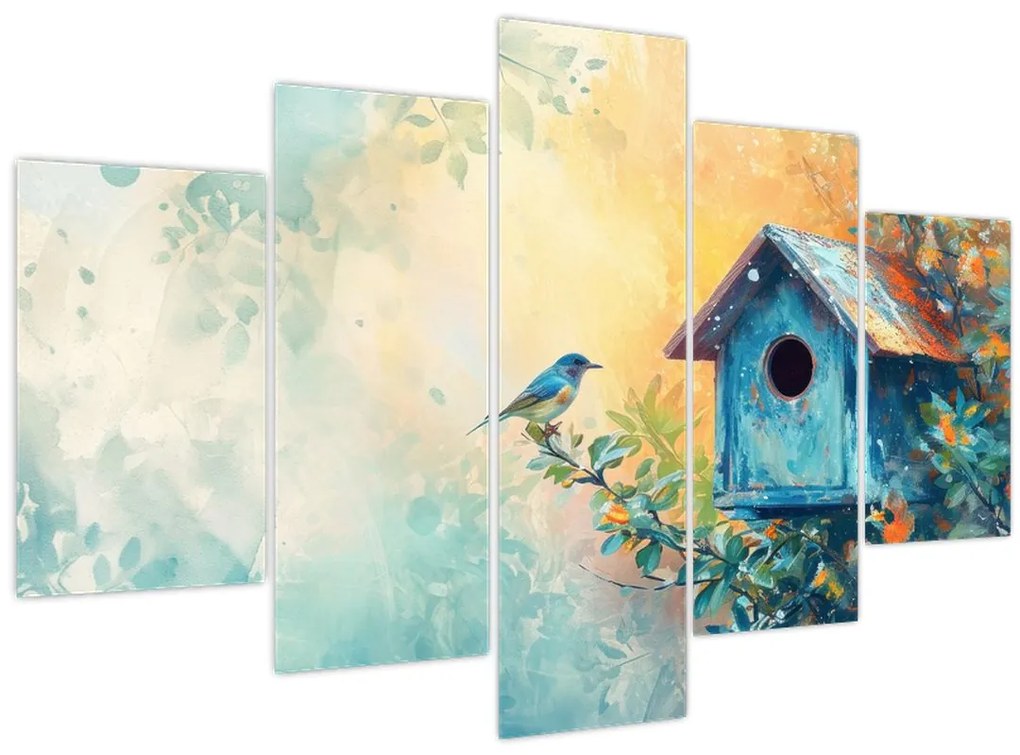 Tablou - Birdhouse, acuarelă, acuarelă (150x105 cm)