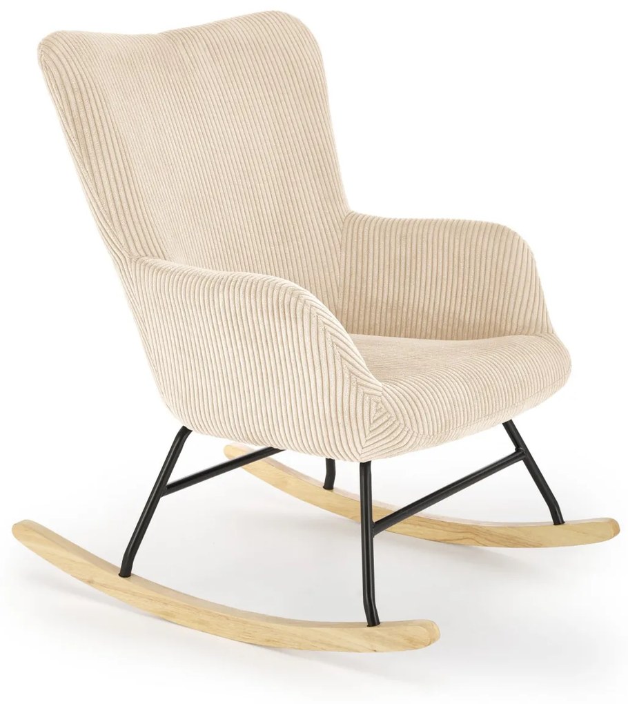 Fotoliu tip balansoar Belmiro velvet crem H92 cm