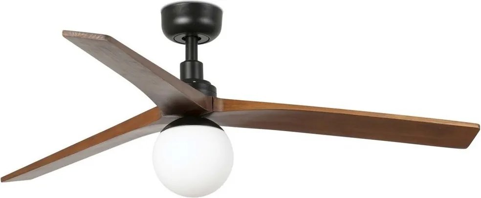 Lustra cu Ventilator aplicat tavan cu telecomanda KLIM M 125cm, negru/ nuc