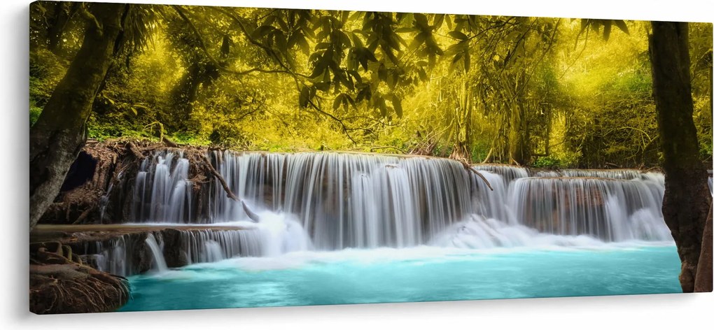 Tablou - Cascadă, cu culori strălucitoare (120x50 cm)
