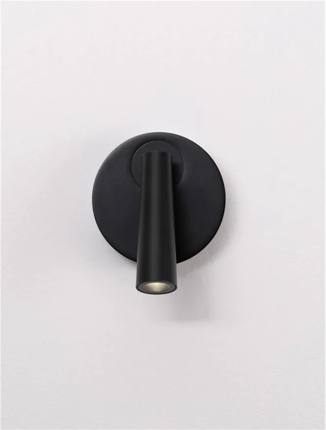 Aplica cu Spot LED directionabil stil minimalist TICO negru, NVL-9695147