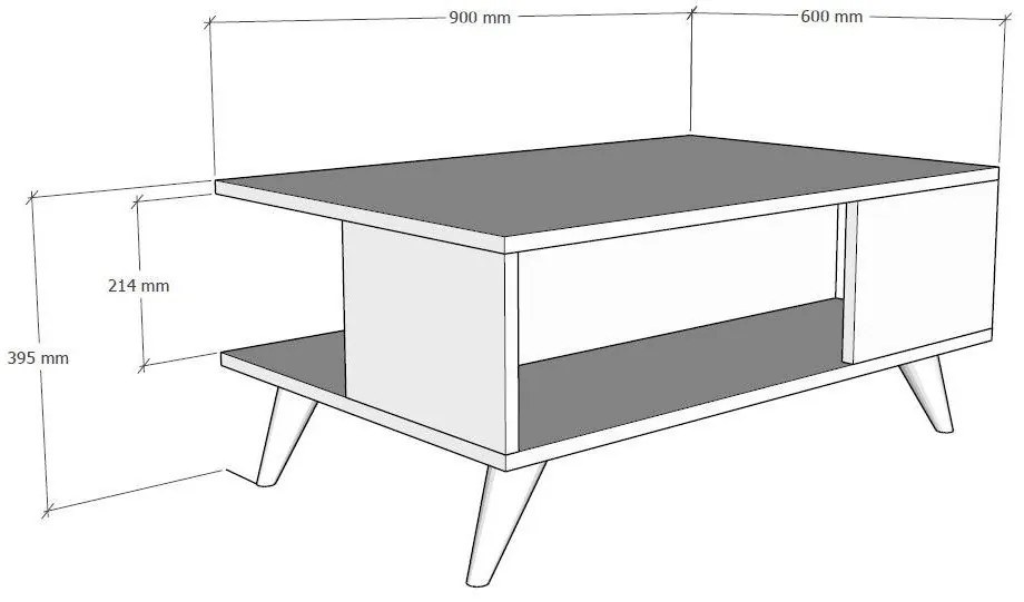 Măsuță de cafea Suselo (alb + negru). 1089465