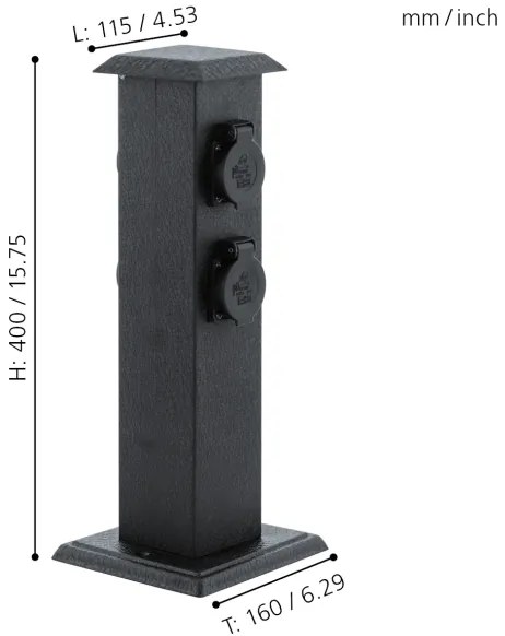 EGLO 93426 - Stalp exterior cu prize