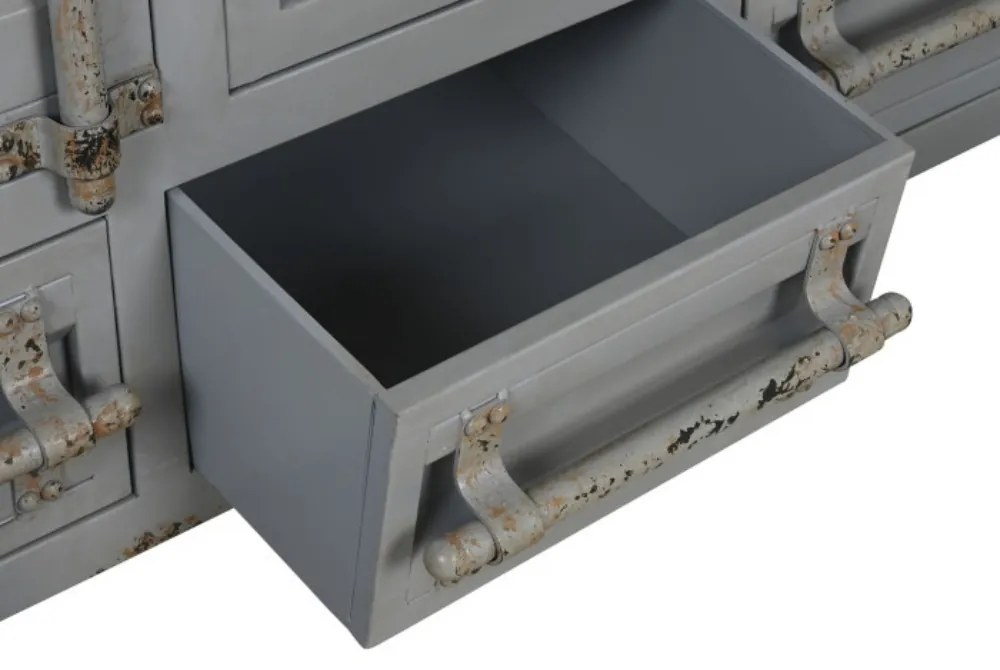 Dulap gri din metal, stil industrial, "Cargo"