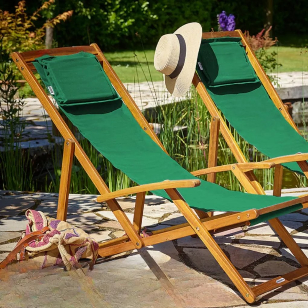 Șezlong de grădină SIENA, 65x87x102cm, verde Casaria