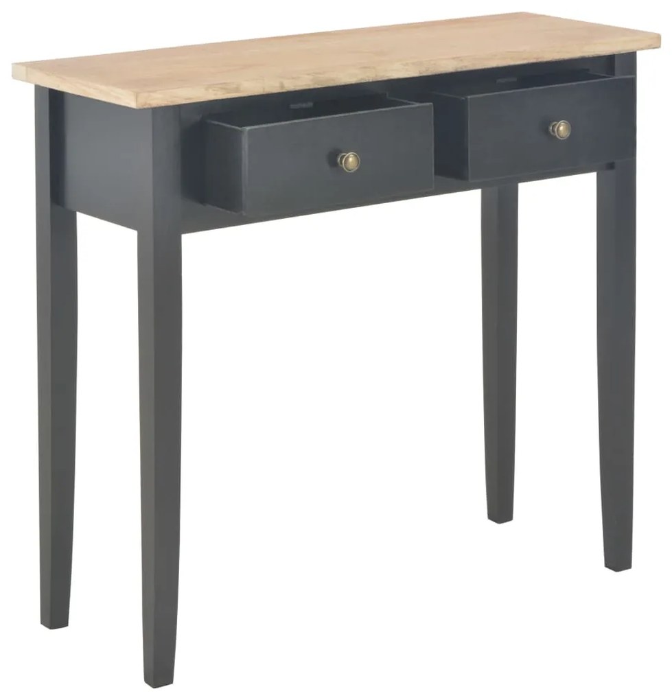 280055 vidaXL Masă consolă de toaletă, negru, 79 x 30 x 74 cm, lemn