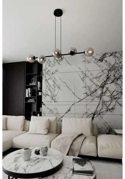 Lustră pe cablu ROSSI 6xE14/10W/230V negru/gri