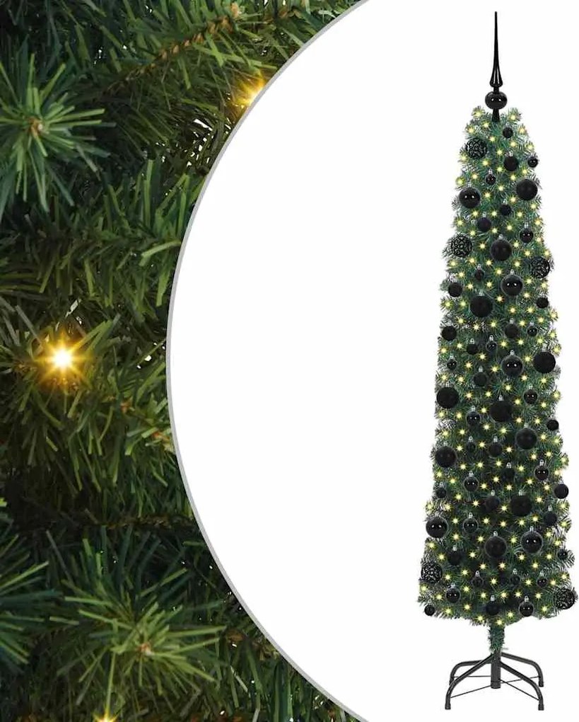 vidaXL Brad de Crăciun artificial Verde 180 cm PVC și oțel și plastic