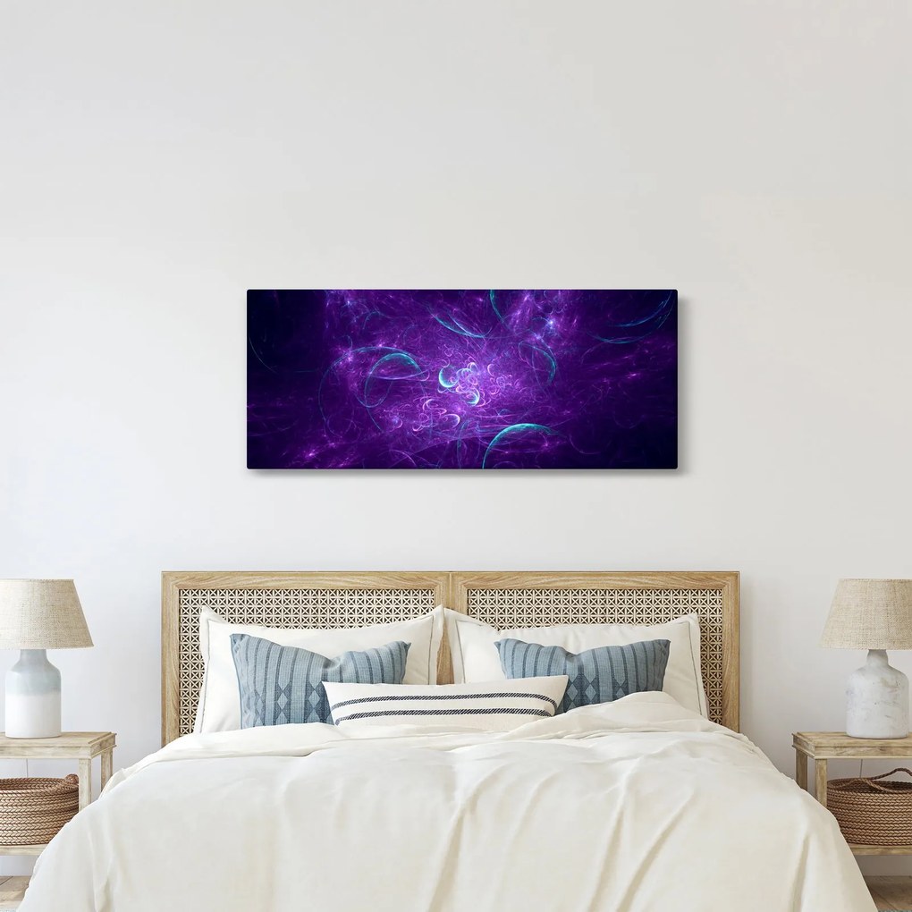 Tablou cu abstracțiune modernă în albastru (120x50 cm)