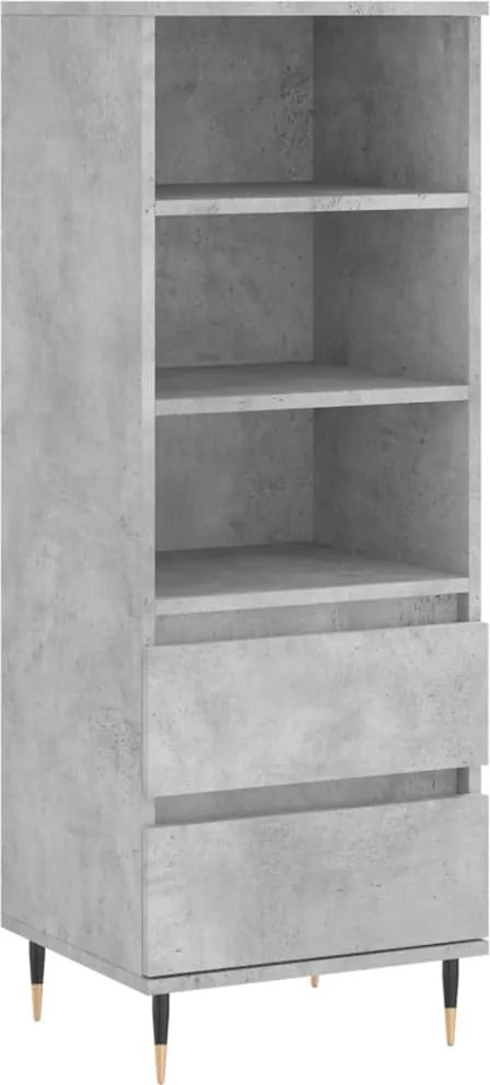 vidaXL Dulap înalt, gri beton, 40x36x110 cm, lemn compozit