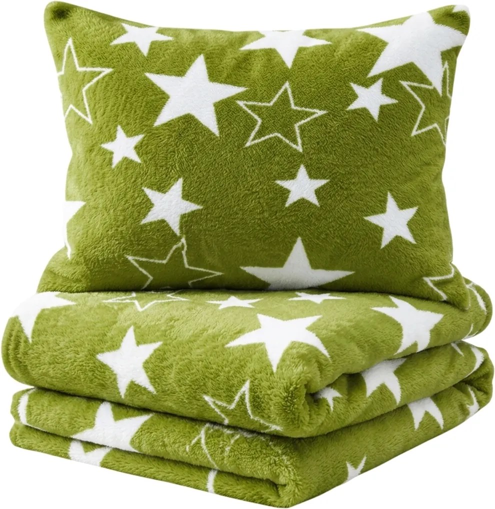 Lenjerie cocolino STAR verde Dimensiune lenjerie de pat: 70 x 90 cm | 140 x 200 cm