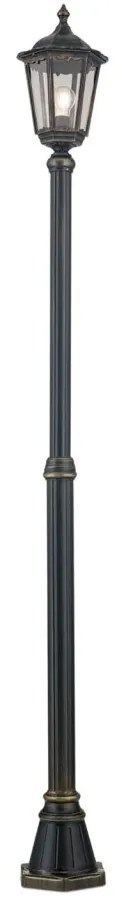 Stalp iluminat exterior stil clasic IP43 H195 Puchberg AL 11K/82506 schwarz-gold/rauch OR