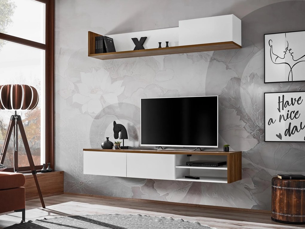 Mobilier living Dalton RSW DL (stejar sterling + alb mat). 1097681