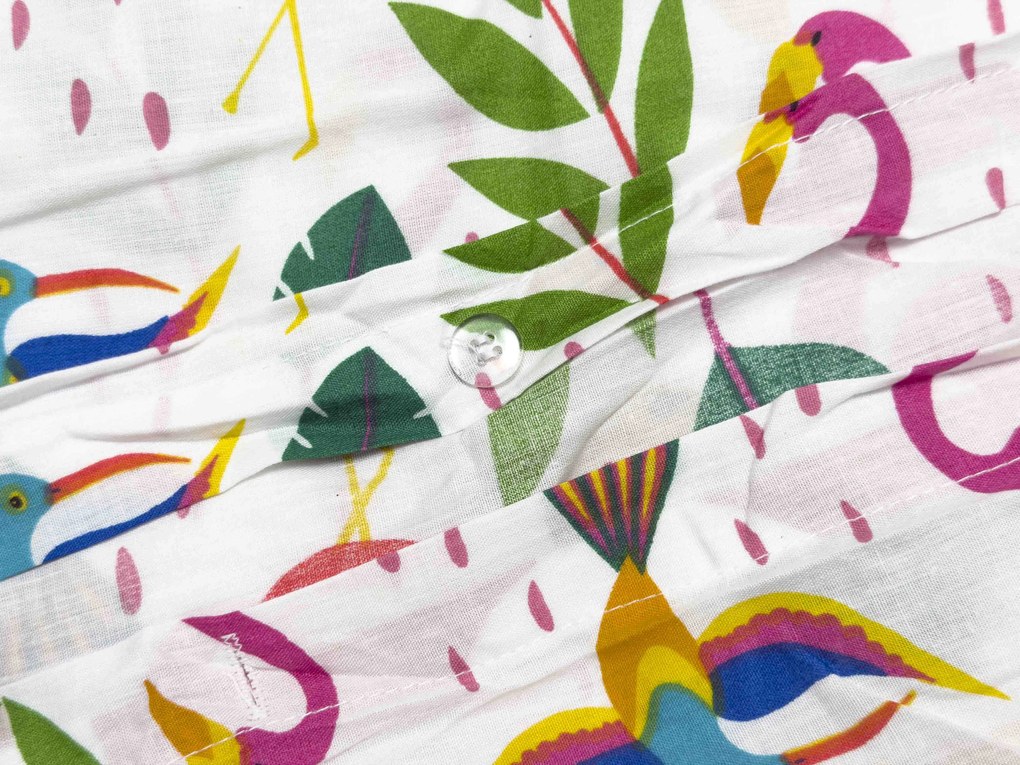 Lenjerie de pat din bumbac pentru patut TROPICAL FLAMINGO alb Dimensiune lenjerie de pat: 45 x 65 cm | 90 x 135 cm