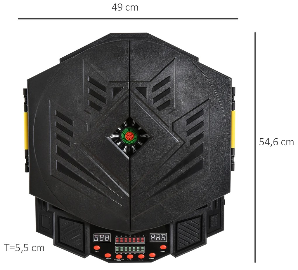 Dartboard Electronic Interactiv + 12 Săgeți, pentru 8 Jucători, Ideal pentru Petreceri și Seri de Joc | Aosom Romania