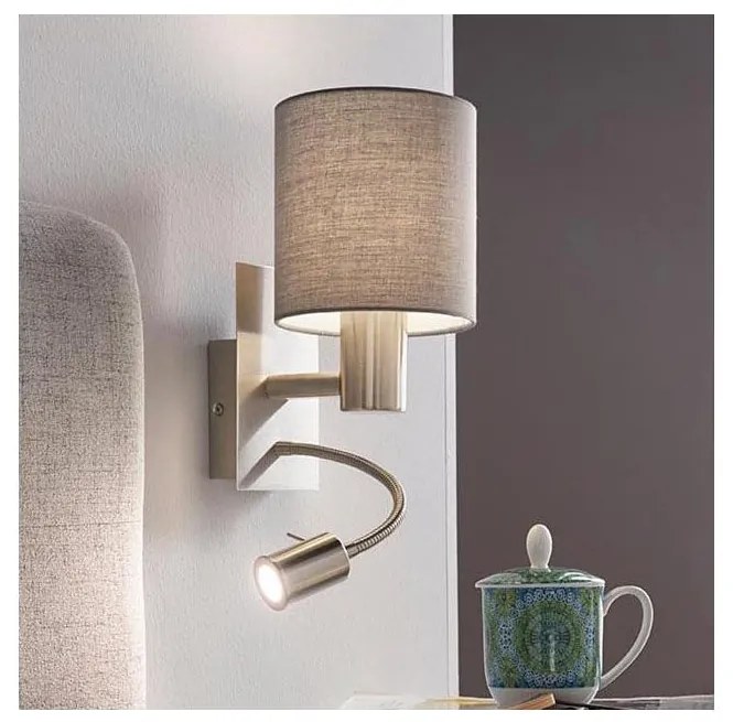 Eglo 96479 - Lampă LED flexibilă PASTERI 1xE27/40W+LED/3,8W gri