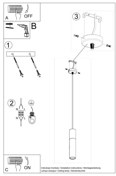 Sollux SL.0650 - Lustr BORGIO 1xGU10/40W/230V beton/metal negru