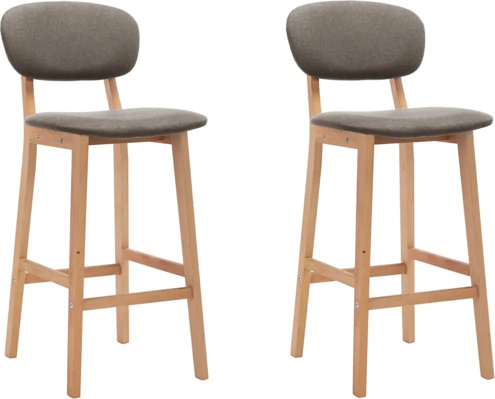vidaXL Scaune de bar, 2 buc., gri taupe, material textil