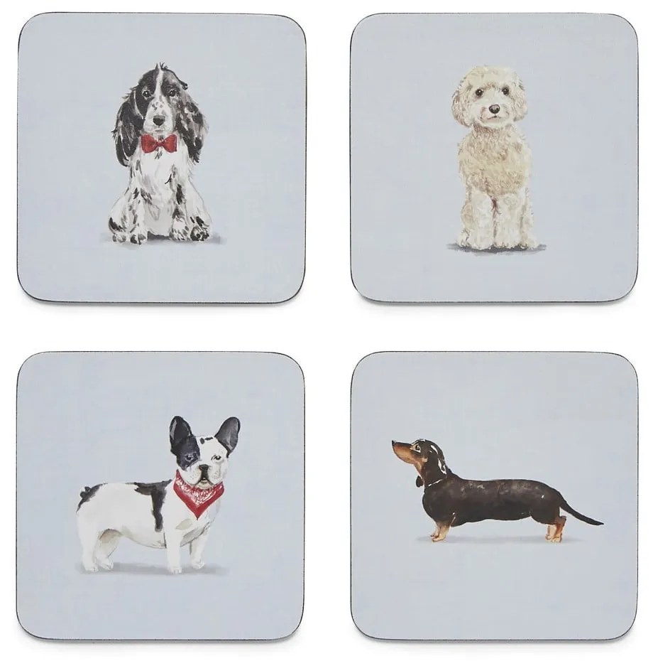 Set cu suporturi farfurii și coasters 8 buc. Curious Dogs – Cooksmart ®