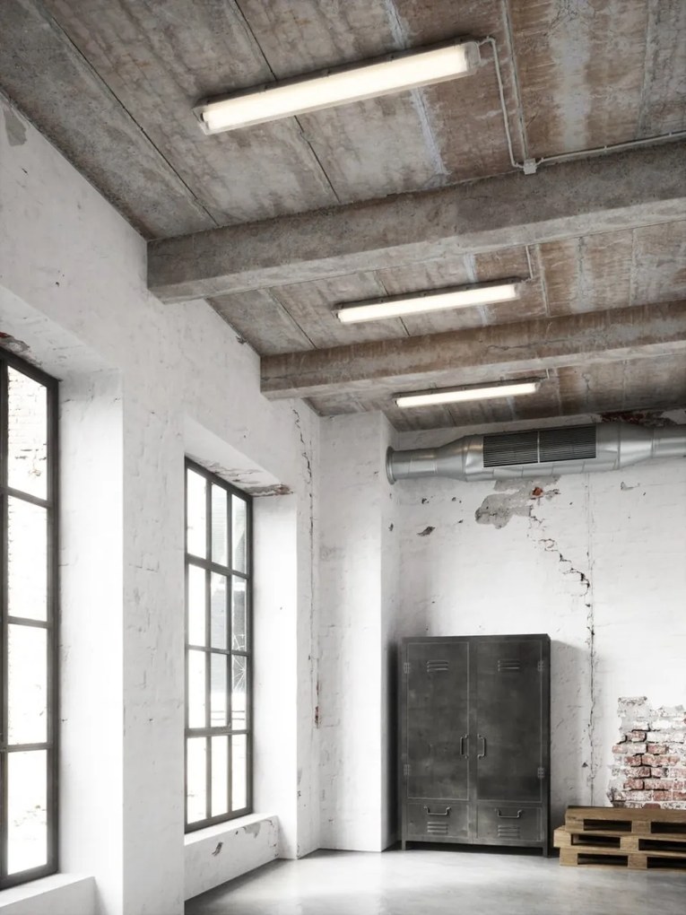 Corp iluminat liniar cu neon protectie IP65 Works gri 65cm