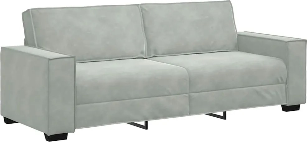 vidaXL Canapea cu 3 locuri, gri deschis, material 220x78x84CM catifea