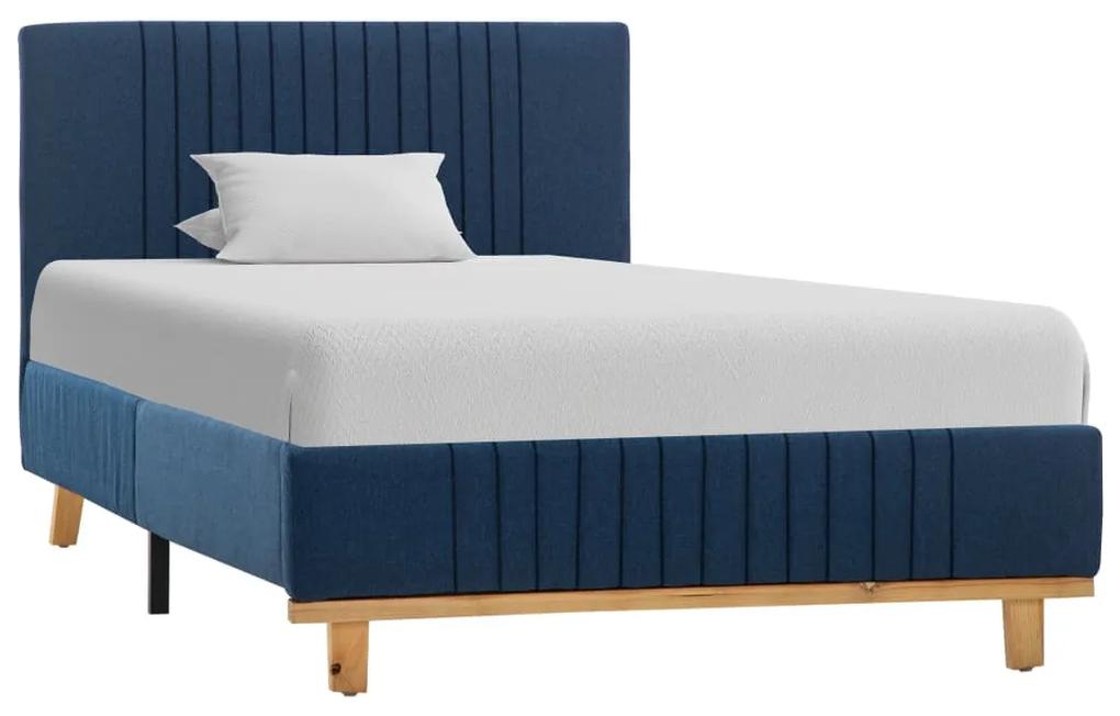 286632 vidaXL Cadru de pat, albastru, 100 x 200 cm, material textil