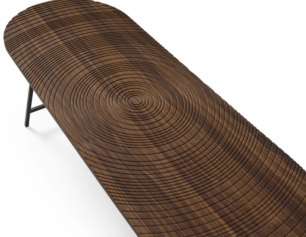 Masuta lunga picioare metalice si blat lemn - drop (138x50x42)