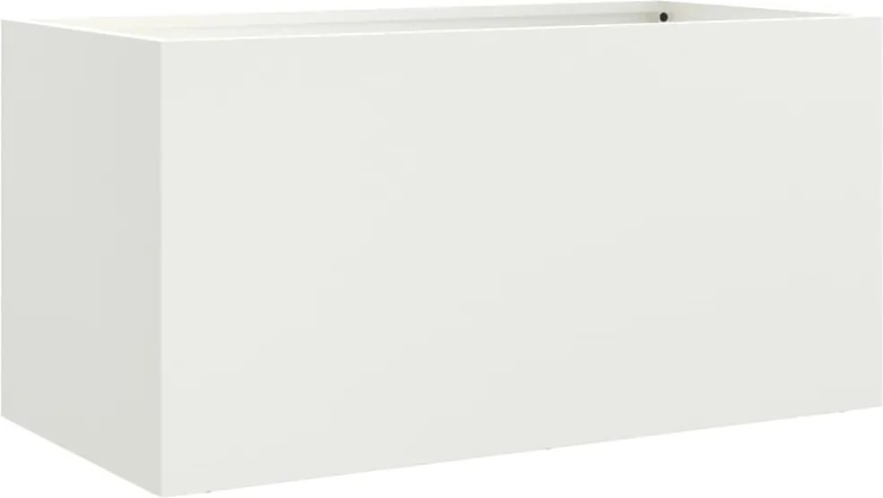 vidaXL Jardinieră, alb, 62x30x29 cm, oțel