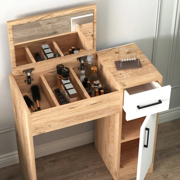 Măsuță de toaletă INCI 108,8x77 cm pin atlantic/alb