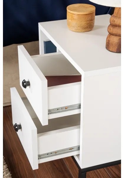 Noptieră GLIMMER 50x45,2 cm alb/negru