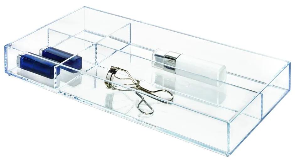 Organizator stivuibil transparent cu compartimente iDesign Clarity, 40,6 x 20,3 cm