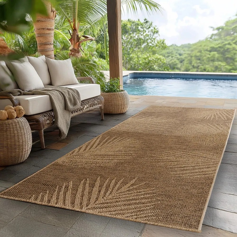 Covor tip traversă pentru interior și exterior maro 80x250 cm Timber 1403 – Ayyildiz Carpets