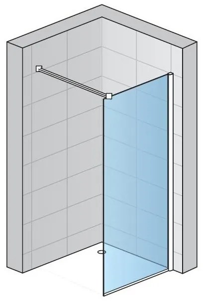 Paravan de dus SanSwiss, Easy, 90 x 200 cm, profil negru mat