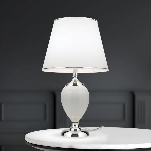 Lampă de masă Orion LA 4-1229 OVUM 1xE27/40W/230V 48 cm ceramică alb/crom