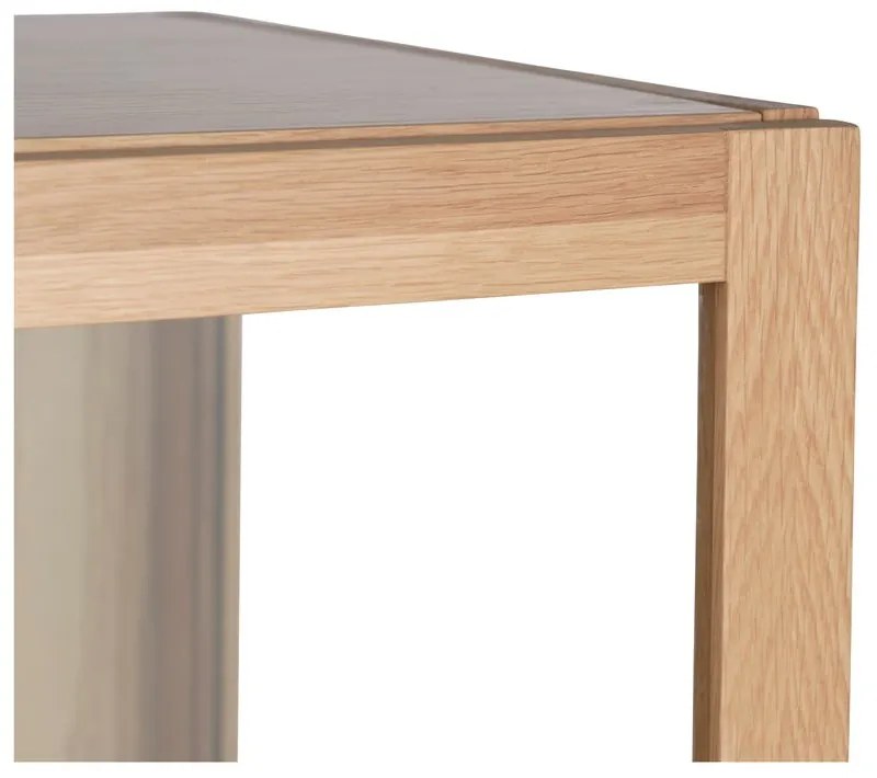 Vitrină din lemn de stejar 140x100 cm Elba – Unique Furniture