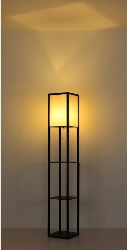 Lampa de podea tip raft din lemn negru TABITHA
