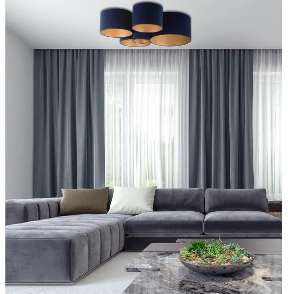 Duolla - Plafonieră ROLLER PENTO 5xE27/60W/230V albastru