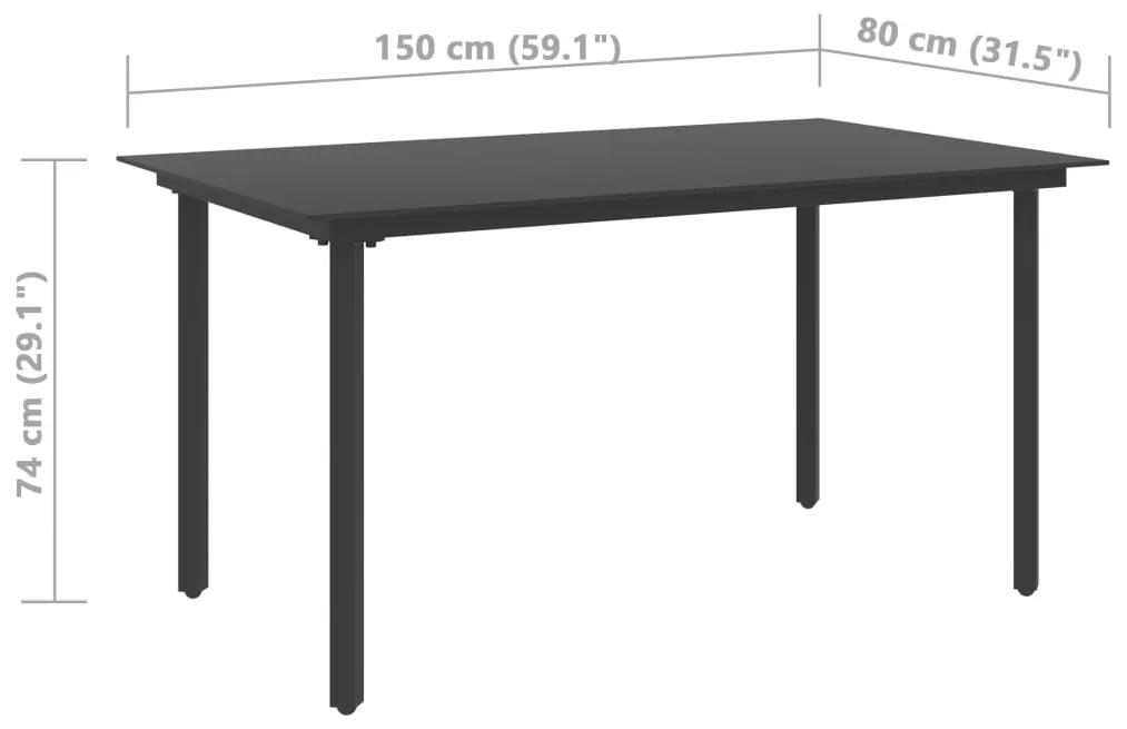 Set mobilier de masa pentru gradina, 5 piese, negru, ratan PVC Lungime masa 150 cm, 5