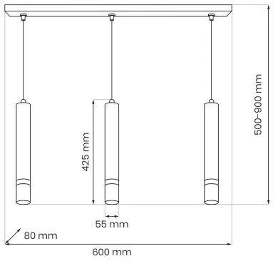 Lustră pe cablu Brilagi POKER 3xGU10/25W/230V bej