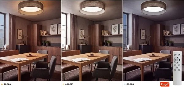 Brilagi - Corp de iluminat LED dimabil, mărime L, SM. ST., 36W/230V, 3000–6000K, Ø 55 cm, maro WT + telecomandă