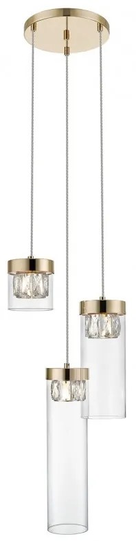 Lustra suspendata design modern 31cm GEM 3 aurie