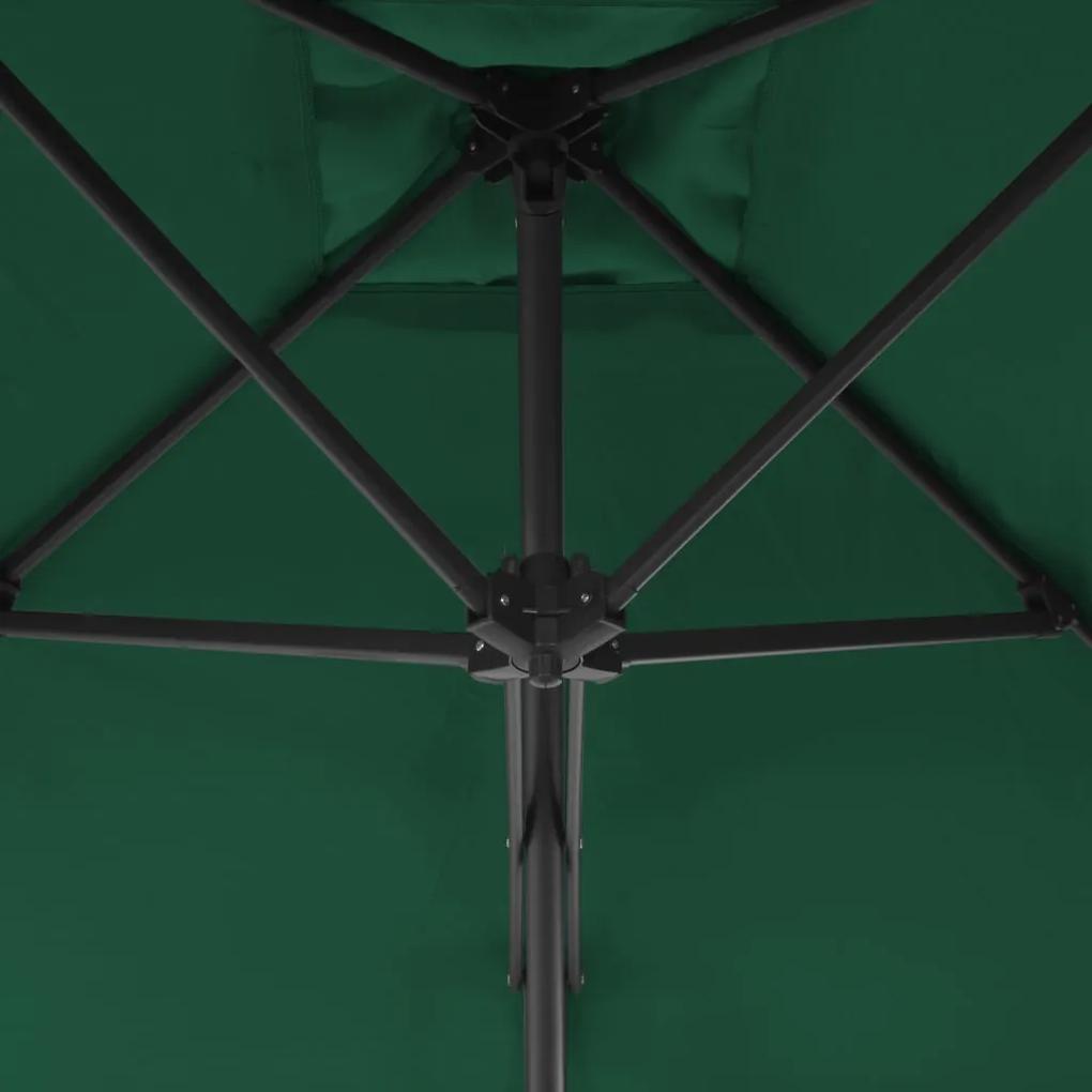 Umbrela soare de exterior cu stalp din otel, verde, 300 cm Lysegronn