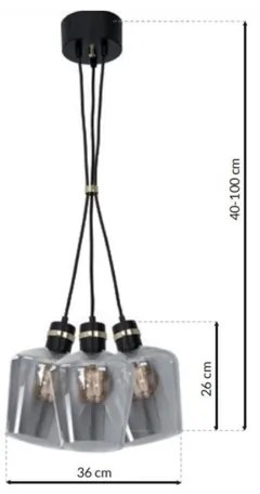 Lustră pe cablu RICHMOND 3xE27/60W/230V